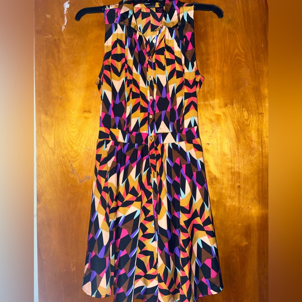 BFF- Colorful Pleated Sleeveless Dress